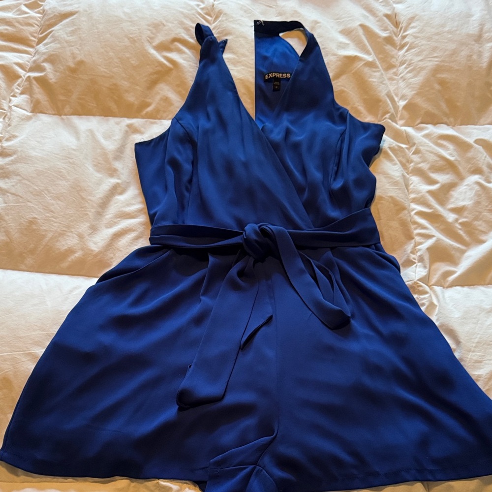 Express Royal Blue Wrap Romper